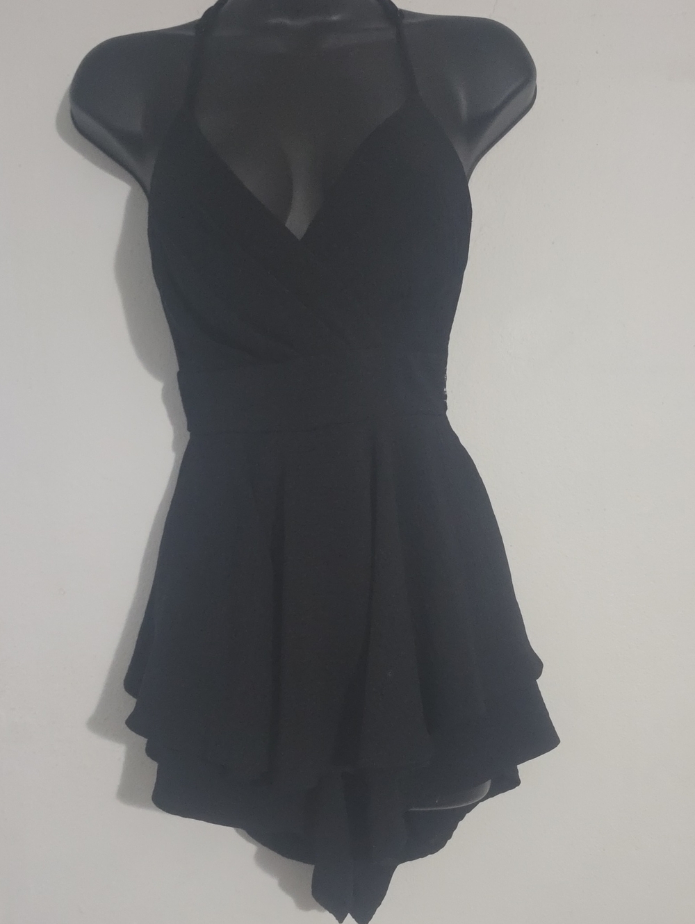 Windsor Black Halter V-Neck Romper